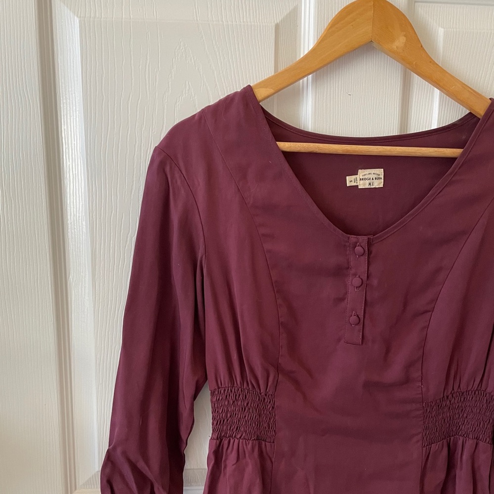 ☕️Maroon Bridge and Burn dress Sm/Med - Picture 2 of 5
